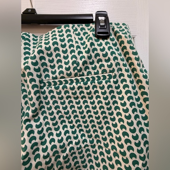 A New Day Side Zip Skinny Ankle Pants Kelly Green Geometric Pattern Size 12R - Picture 4 of 11